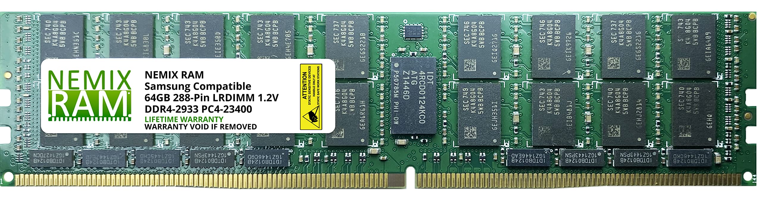 NEMIX RAM 64GB (1X64GB) DDR4 2933MHZ PC4-23400 4Rx4 1.2V CL21 288-PIN ECC LRDIMM Compatible with Samsung M386A8K40CM2-CVF Load Reduced Server Memory