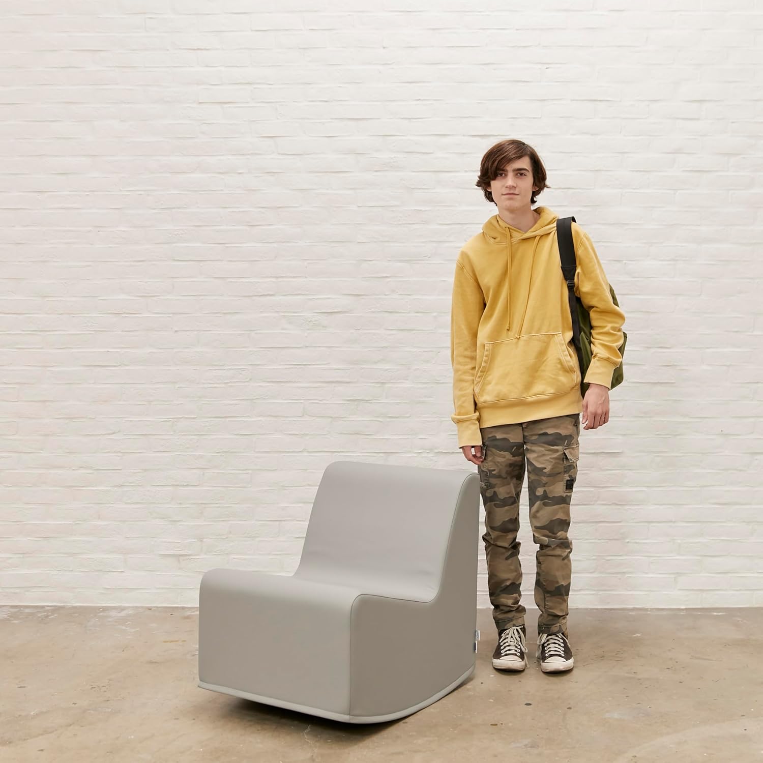 ECR4Kids SoftZone Contoured Rocking Chair, Flexible Seating, Grey