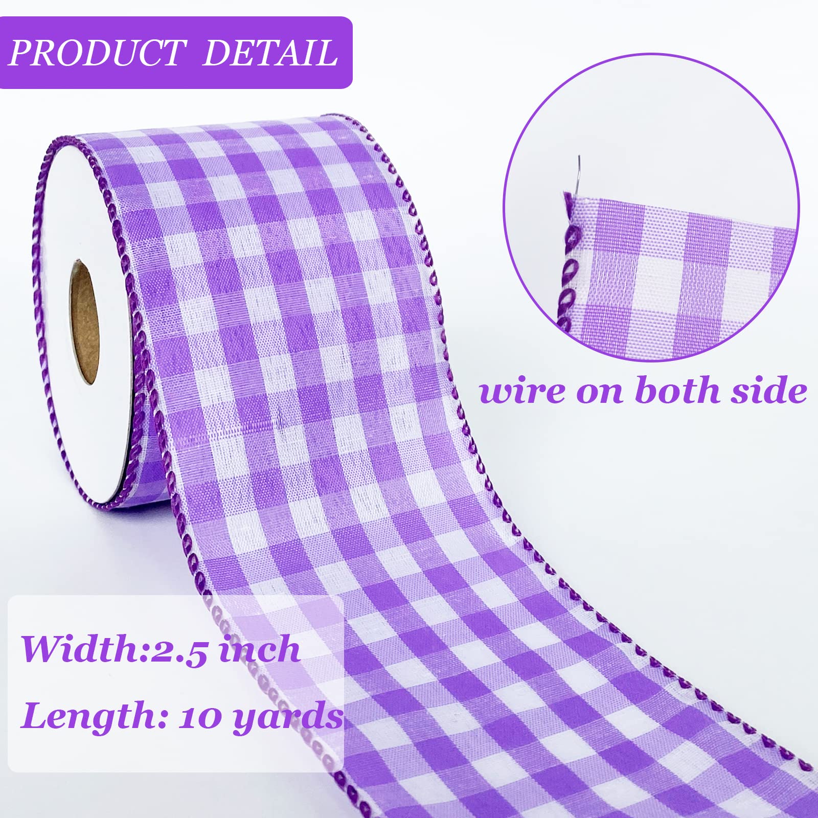 Amazon.com: Leecogo Lavender Purple White Buffalo Check