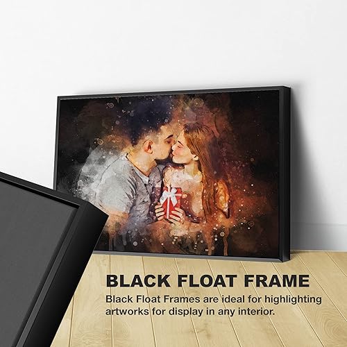 Miniatura 4 de Retrato personalizado para parejas de fotos, arte de acuarela con fondo oscuro sobre lienzo, regalo de despedida de soltera, regalo memorable para