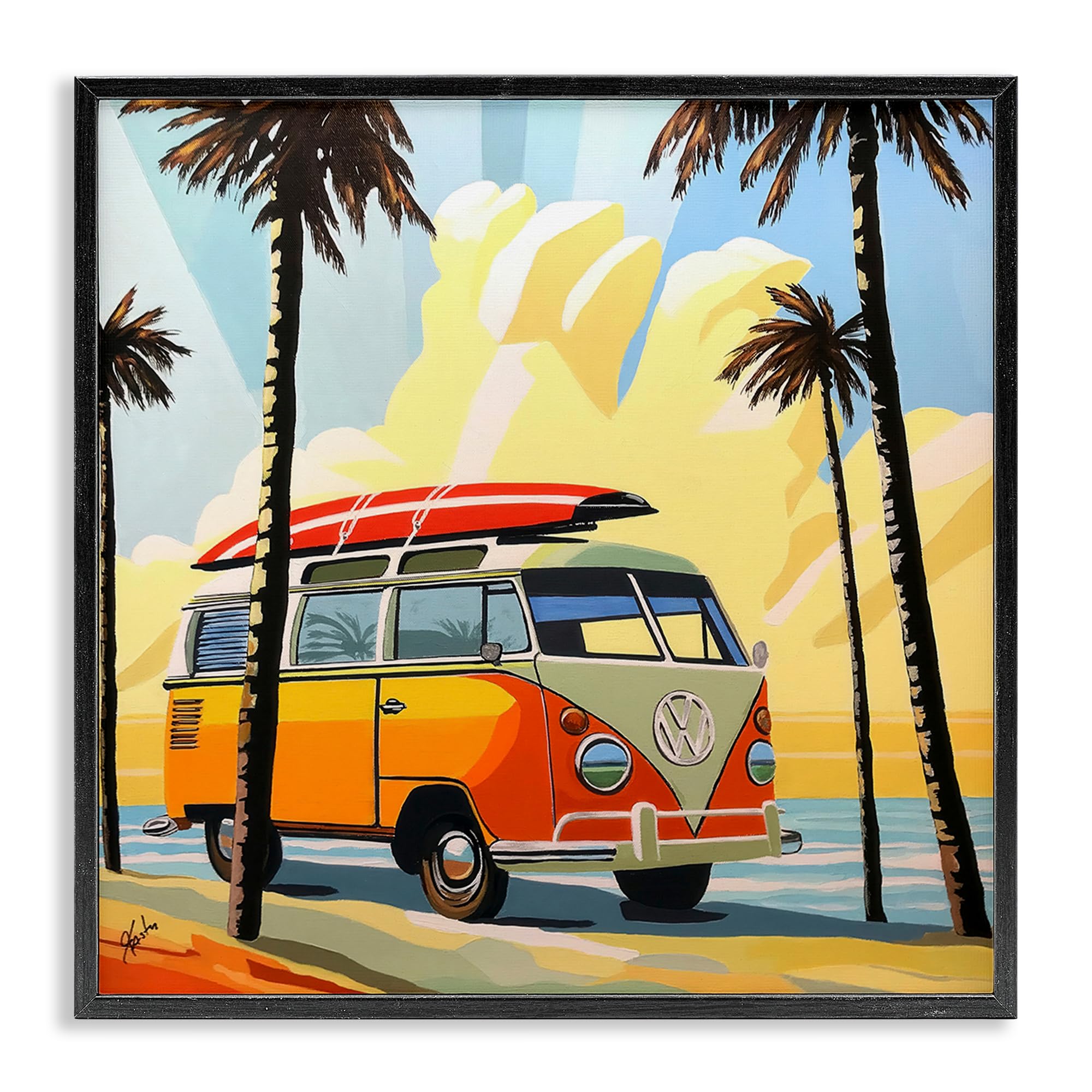 'Road Trip Beach Van'| Framed Giclee Art