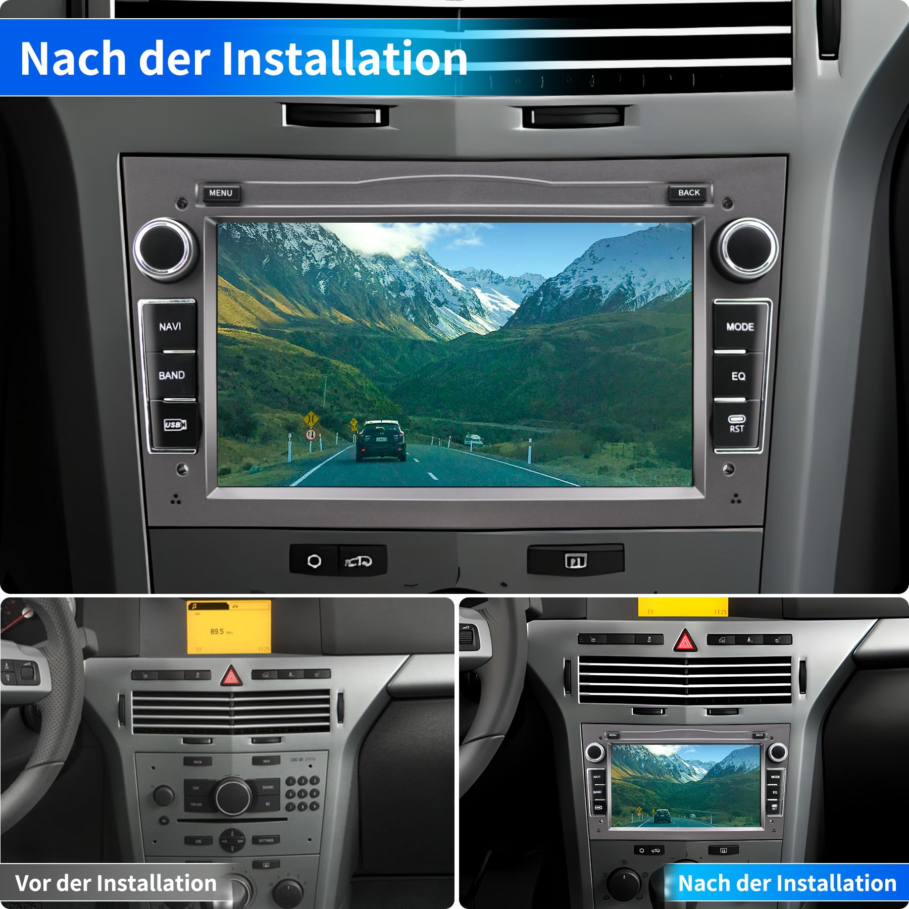 Radio de Coche para Opel Astra Corsa Zafira, Sistema Android 13 2G+32G con Navegación GPS CarPlay Android Auto Bluetooth MirrorLink, Pantalla táctil de 7 Pulgadas Radio FM Mando en el Volante, Gris