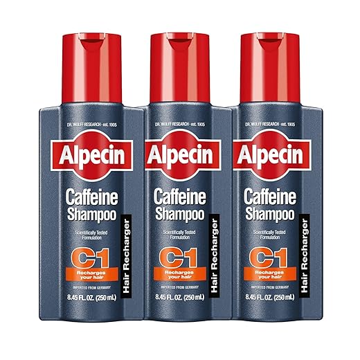 Alpecin C1 Caffeine Shampoo 8.45 fl Oz (Pack of 3) I Hair Performance Enhancer I Promotes Natural Hair Growth and Thickness I Energizes Scalp