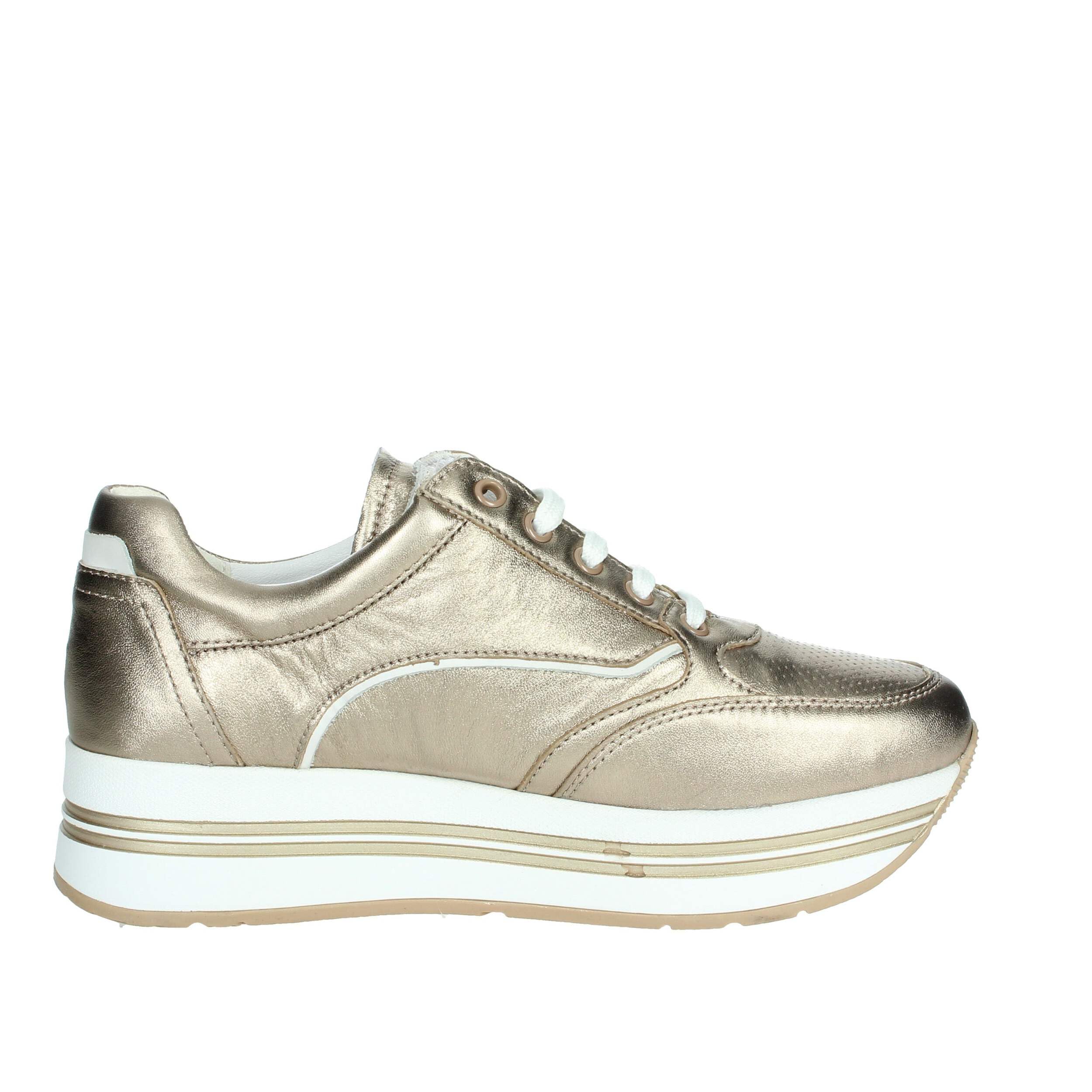 CINZIA SOFT IV919575-AS001 White/Gravel Scarpa Donna Sneaker Platform Pelle Zip Laterale