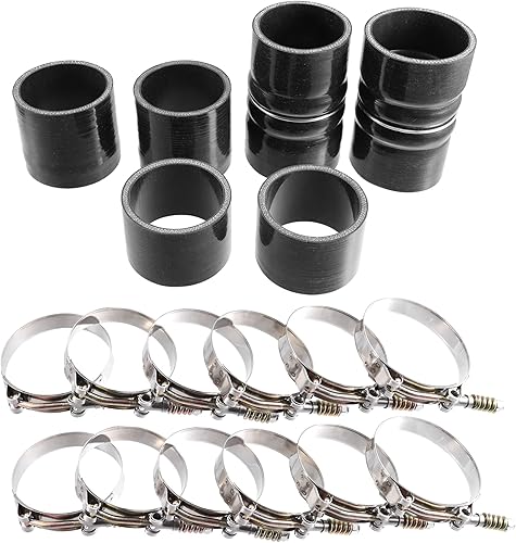 X AUTOHAUX Juego de botas de manguera intercooler de 7.3L para Ford F250 F350 Super Duty 7.3L 1999 2000 2001 2002 2003 con abrazadera de perno en T,