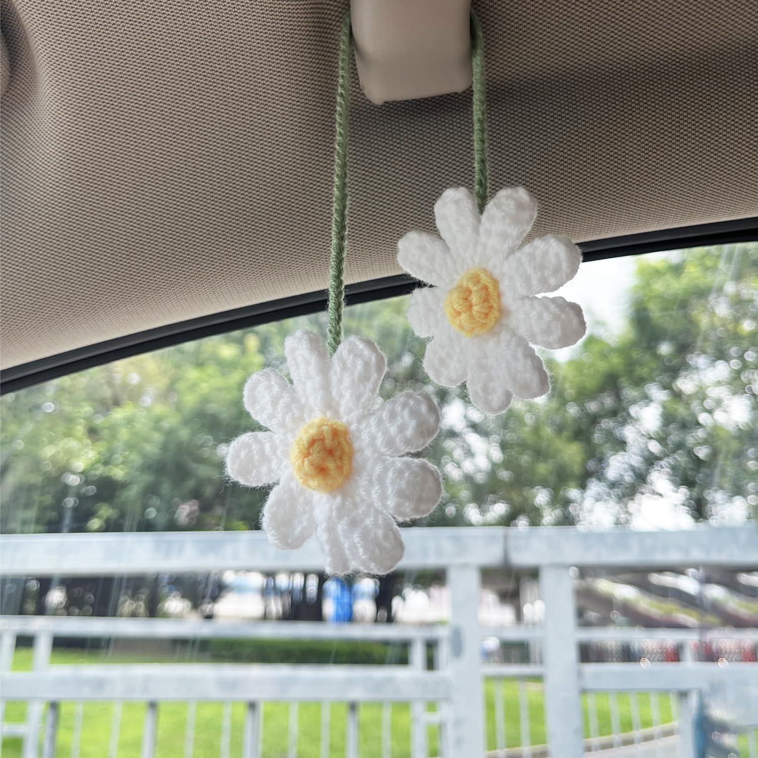 Amazon.com: Crochet Daisy Car Accessories for Women Girls