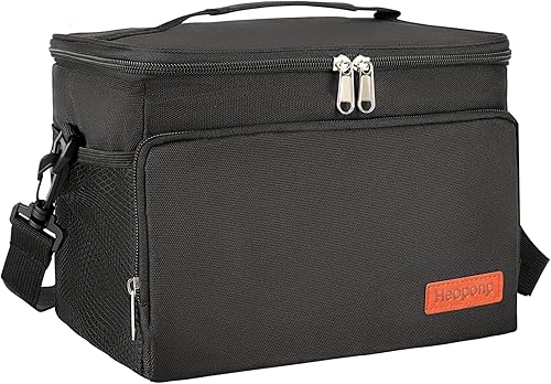 Havatree Bolsa de almuerzo para adultos, negro, unisex, soporte para comidas, tela Oxford