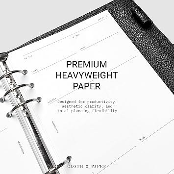 Cloth & Paper 2027 Dated Daily Planner Inserts | Monday Start | A5 Planner Refill | Two Days Per Page Layout | Monthly Covers, Notes Pages, Holidays & Observances, Year At A Glance | 270 Pages
