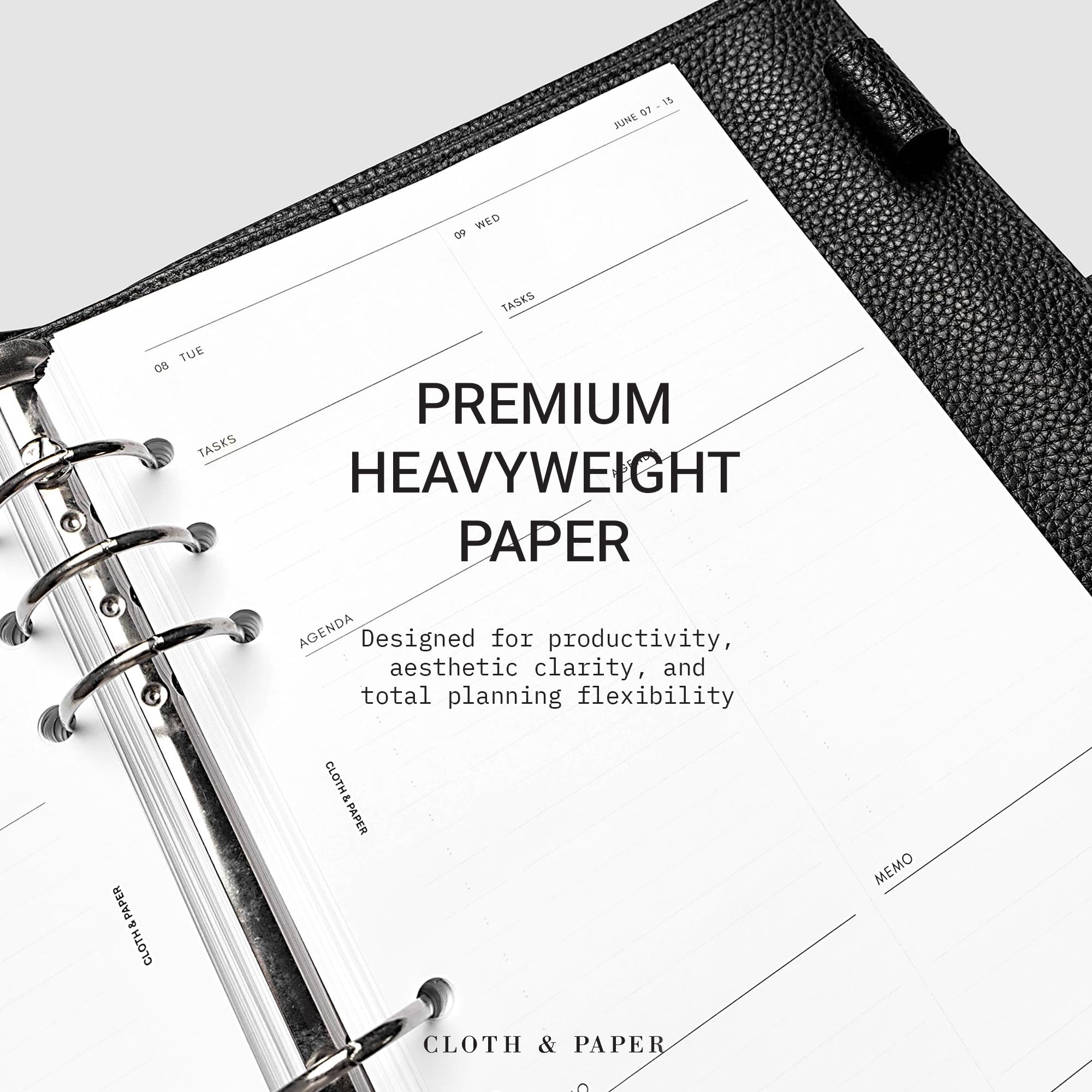Cloth & Paper Inserti per agenda giornaliera 2027, inizio lunedì, ricarica per planner personale, layout con due giorni per pagina, copertine mensili, pagine per appunti, vacanze e ricorrenze, anno a
