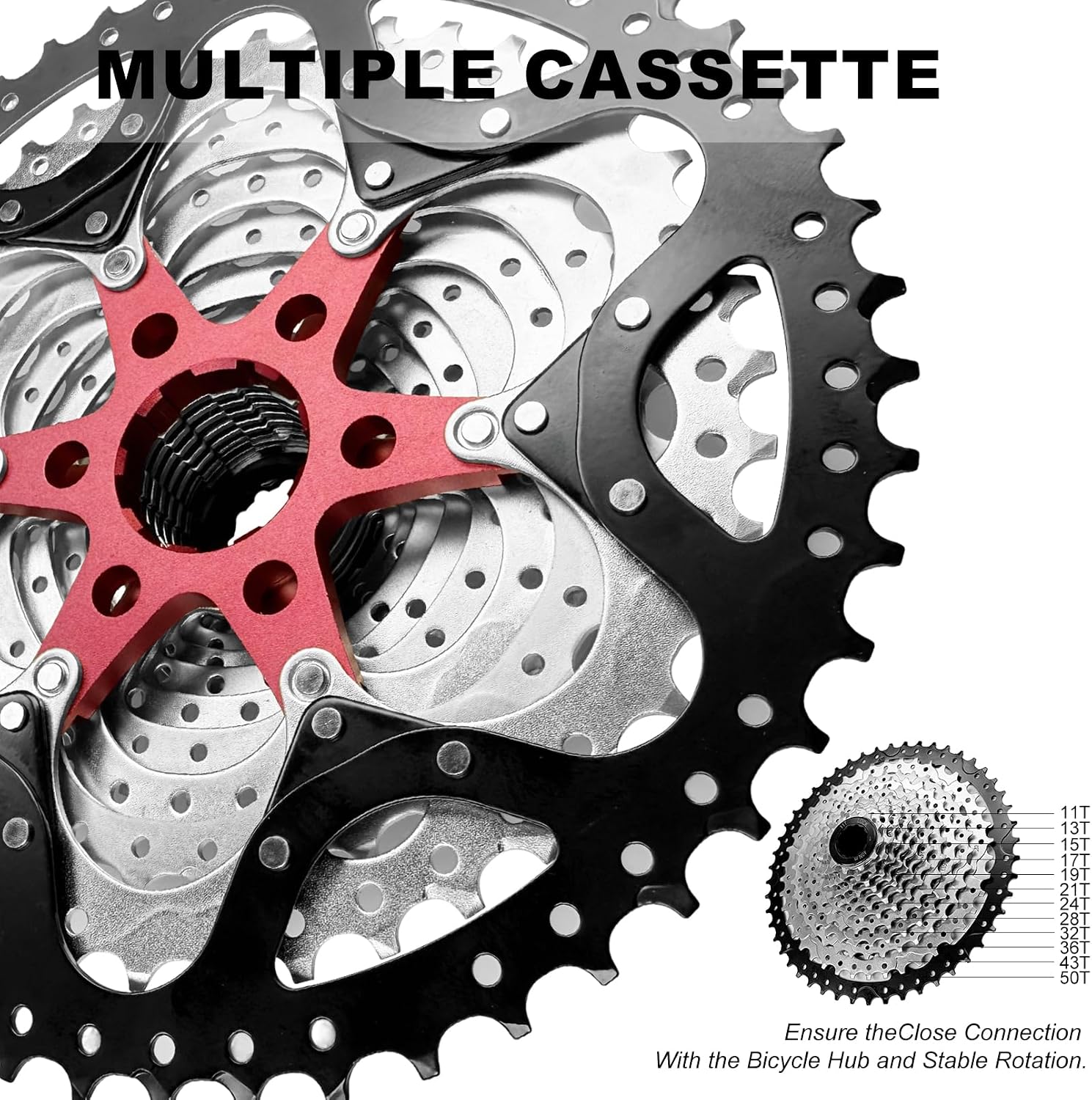 Bike Cassette 12 Speed Cassette 11-46/50/52T Bicycle Sprocket | for Road Mountain Commuter Bike,Smooth Shifting,Durable,High Versatility