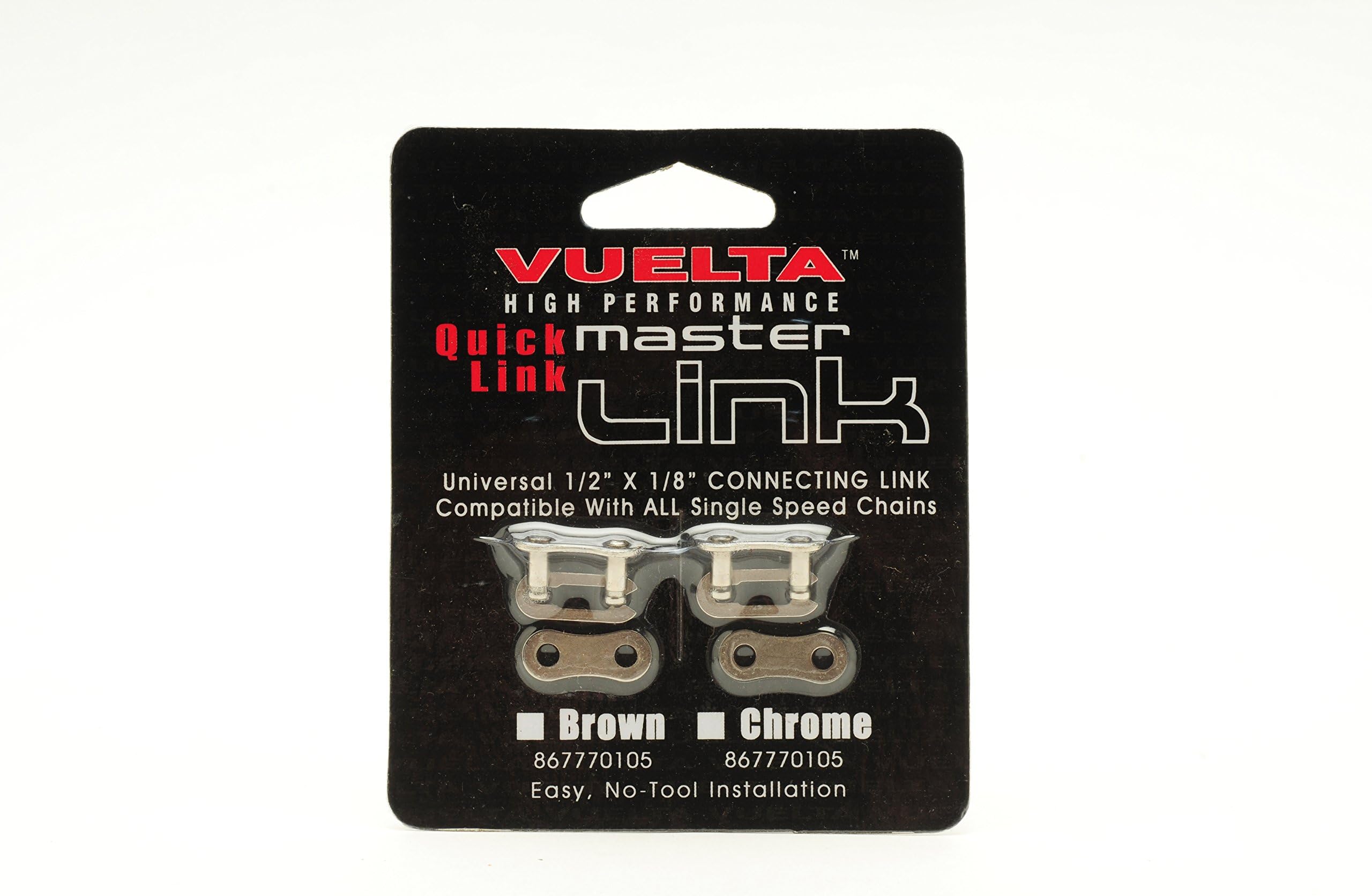 VueltaBicycle 1/2x1/8 Chain Master Link (2 Pack), Chrome