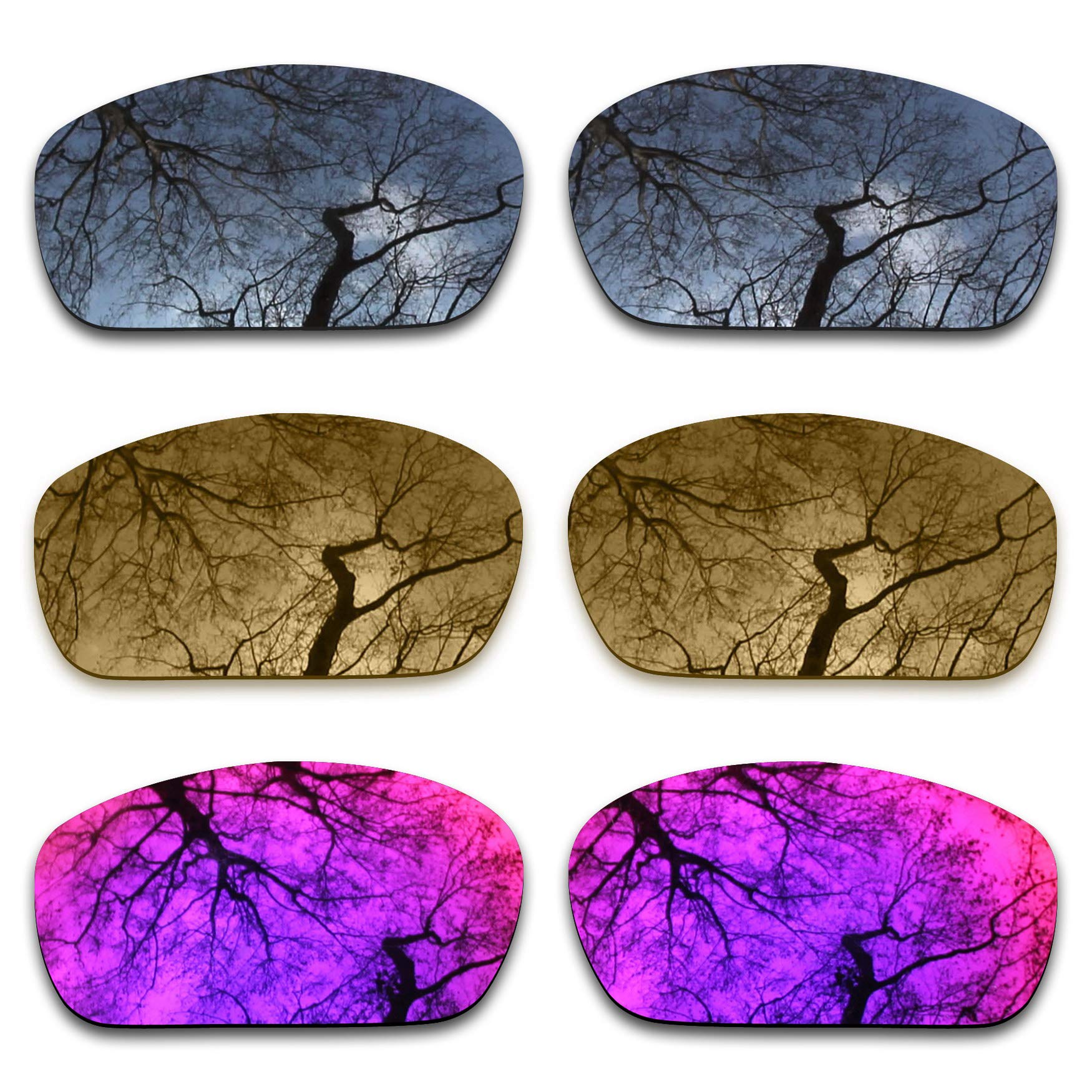 ToughAsNails 3 Pair Polarized Replacement Lenses for Oakley Jawbone Pack-SBM2