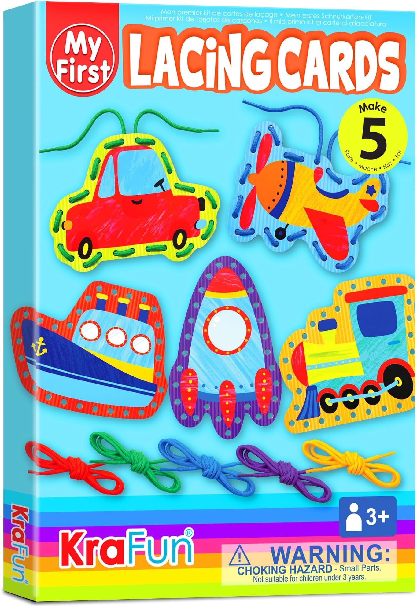 - Preschool Beginner First Lacing Card Kit for Kids Training Arts & Crafts, 5 Easy Transport and Cars Lacing Projects, Craft Paper Cards for Toddlers, Fine Motor Skills Toys