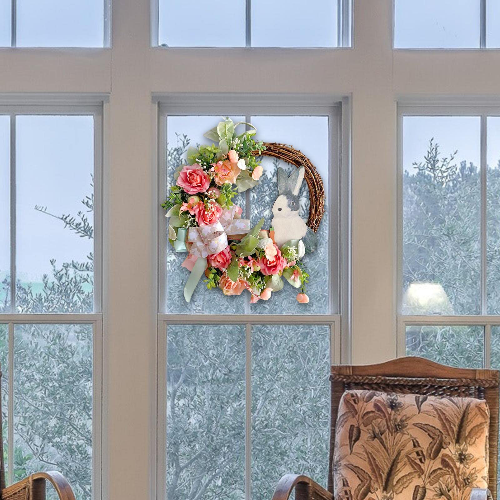 F Fityle Ghirlanda di Fiori Artificiali Pasquali, Ghirlanda di Fiori a Fiocco, Ghirlanda da Appendere