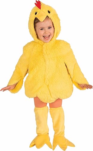 Adorable disfraz de pollo afelpado, talla para niños pequeños, talla de bebé mayor (de uno a dos años), Un solo color