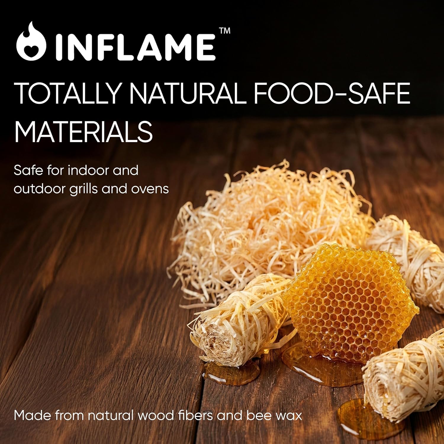 Inflame Fire Starters 800 pcs Fire Starters for Campfires, Grill, BBQ, Fireplace, Woodstove - Charcoal Starter - Waterproof, Weather-Resistant - Natural Wood Fireplace Starters
