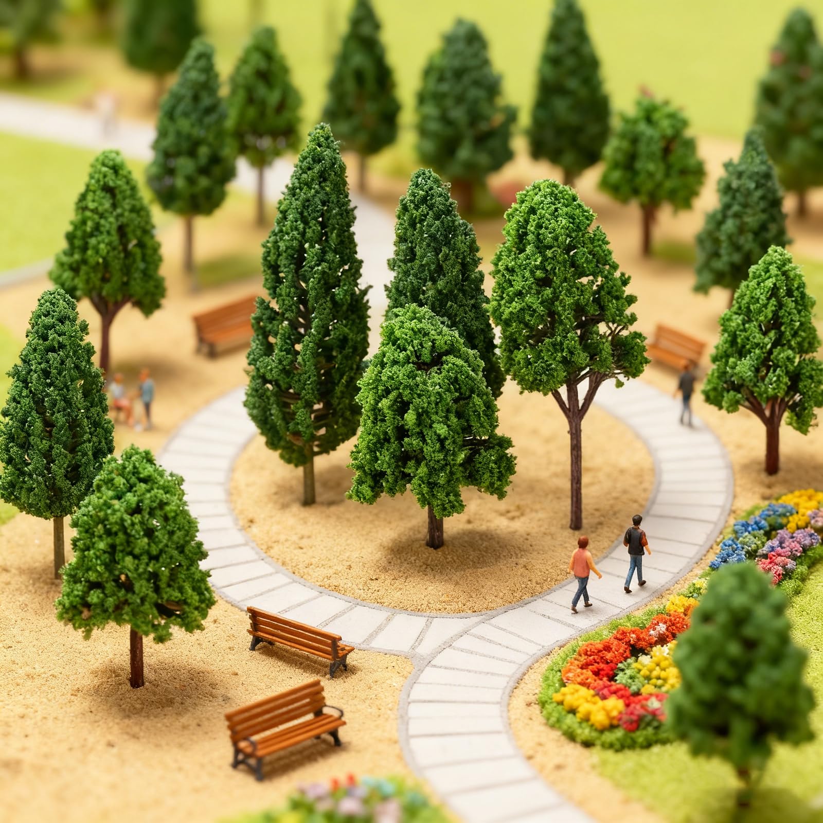 50 Pezzi Alberi Modello Misto, Albero del Diorama Plastic, Albero Misti per Modellismo, Miniatura Alberi Treno per Paesaggio DIY, Paesaggi in Miniatura, Tavolo di Sabbia, Modello di Paesaggio 4- 10 cm