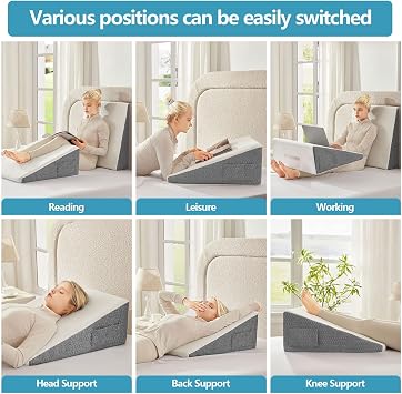 Nordjager Wedge Pillow for Sleeping, 24 x 24 x 10 Inch Bed Wedge