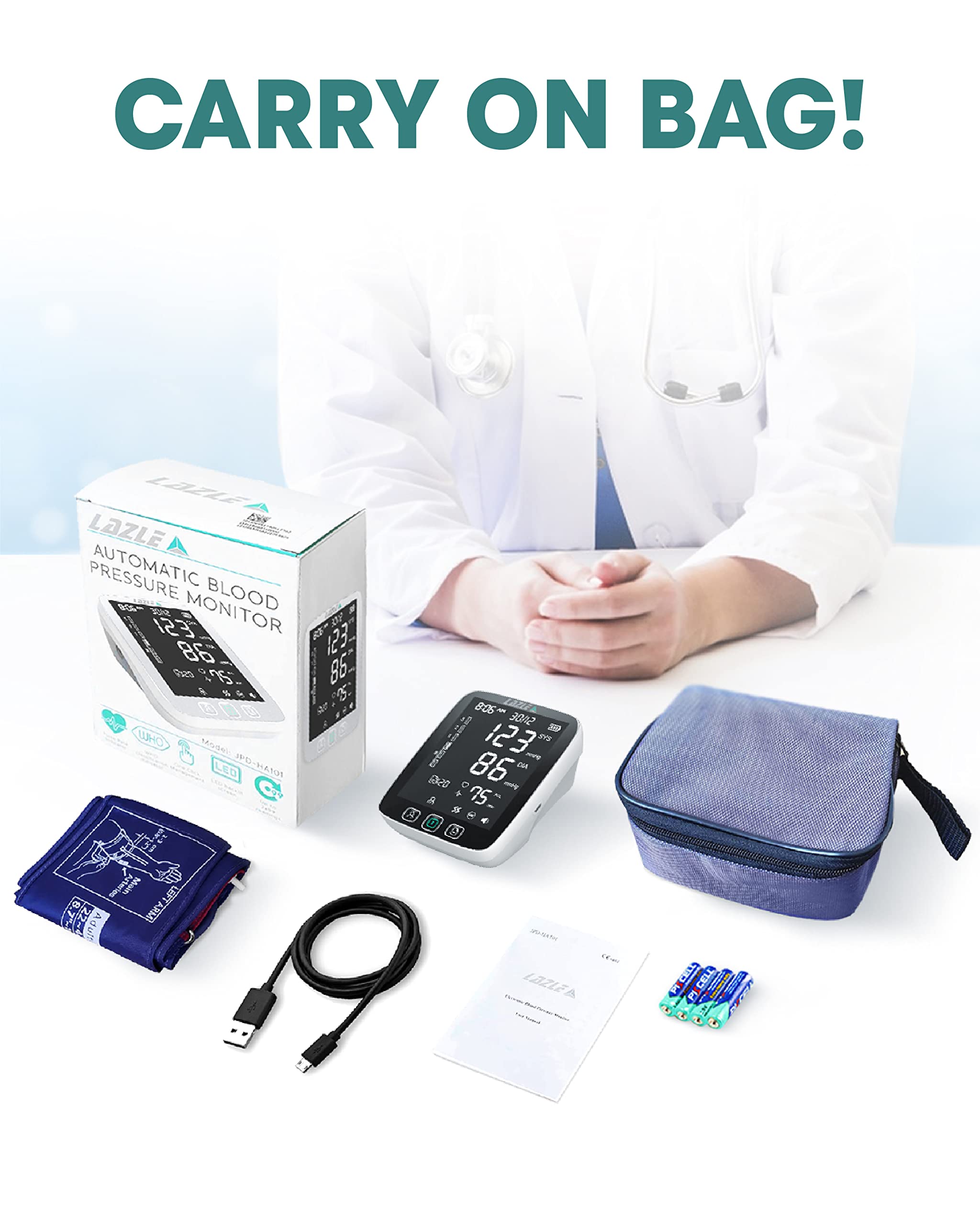 All New 2022 LAZLE Blood Pressure Monitor Automatic Upper Arm Machine