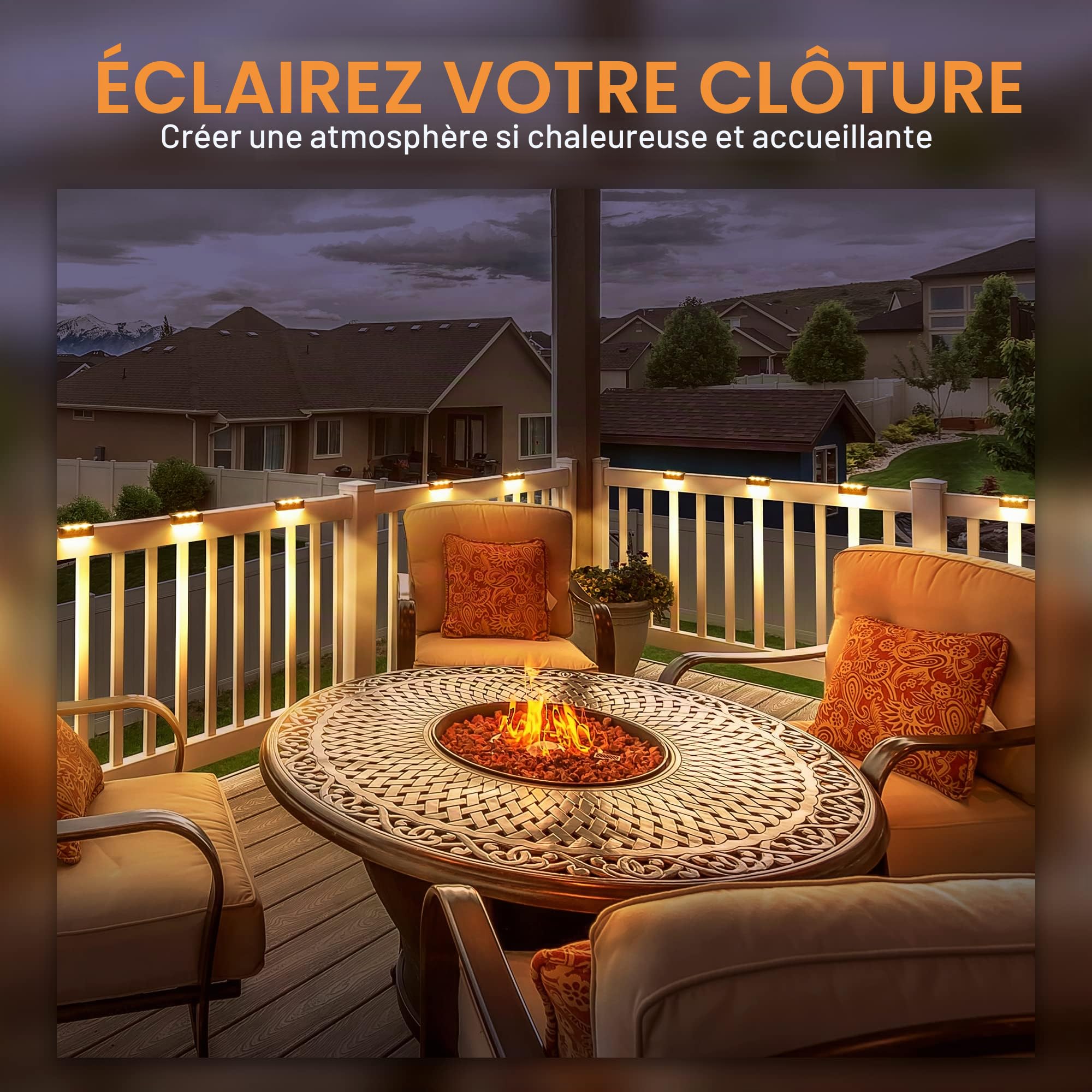 Solpex Lot de 16 lampes solaires d'extérieur 6 LED étanches IP65 blanc chaud