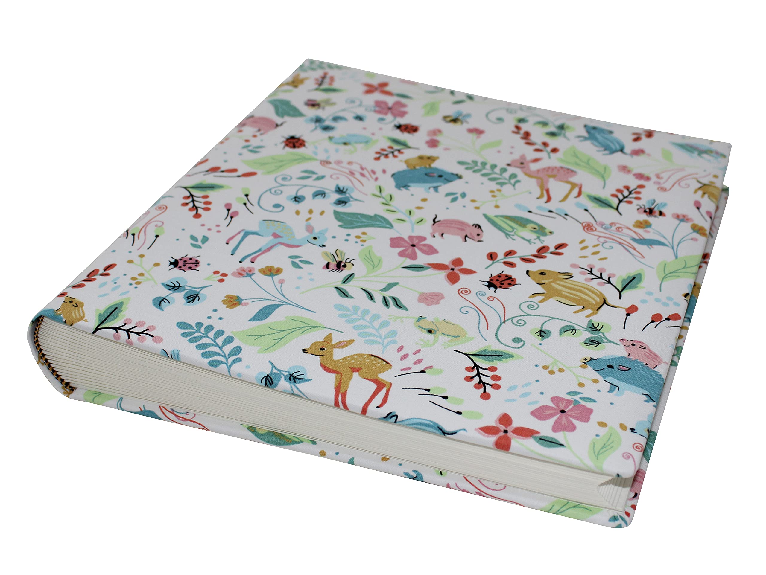 Álbum de fotos infantil clásico Forest con cubierta de tela de algodón brillante