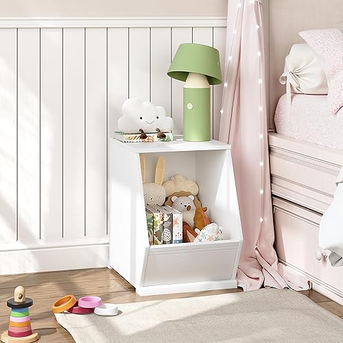 Miniatura 3 de UTEX Organizador de almacenamiento de juguetes para niños, armario apilable de almacenamiento de juguetes, organizador de juguetes de madera con