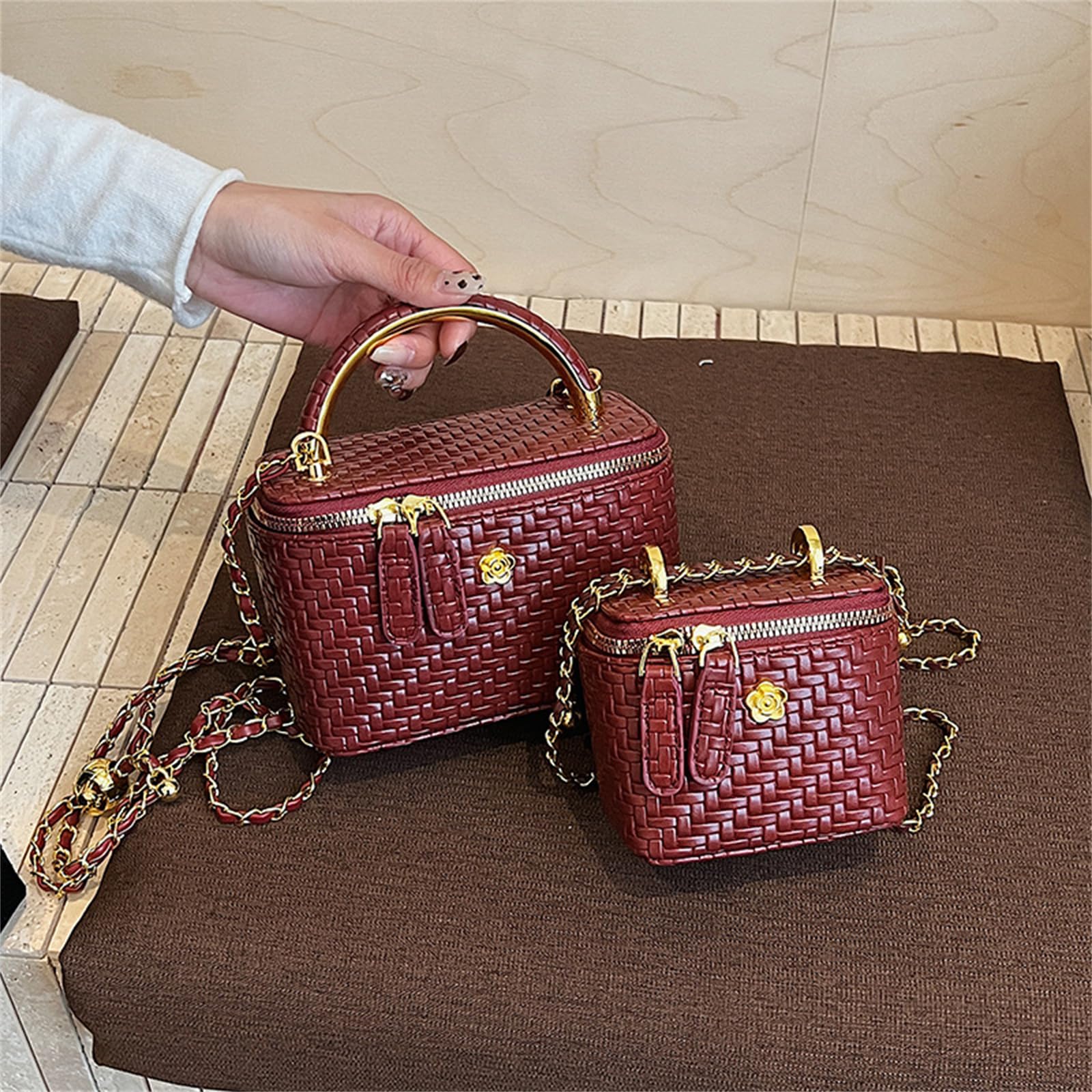 Borsa A Tracolla Singola Versatile Ed Elegante per L'Estate-Colore del caffè