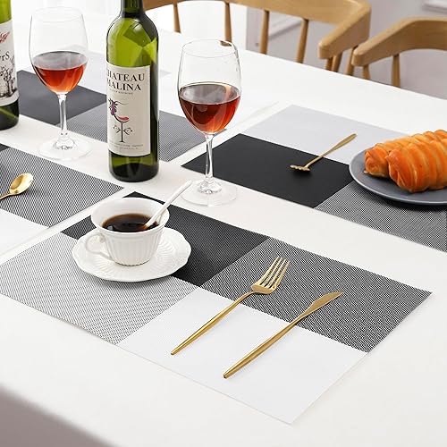 Miniatura 349 de Leetaltree - Manteles individuales, resistentes al calor, antideslizantes, para mesa de comedor, lavables, duraderos, tejido de PVC