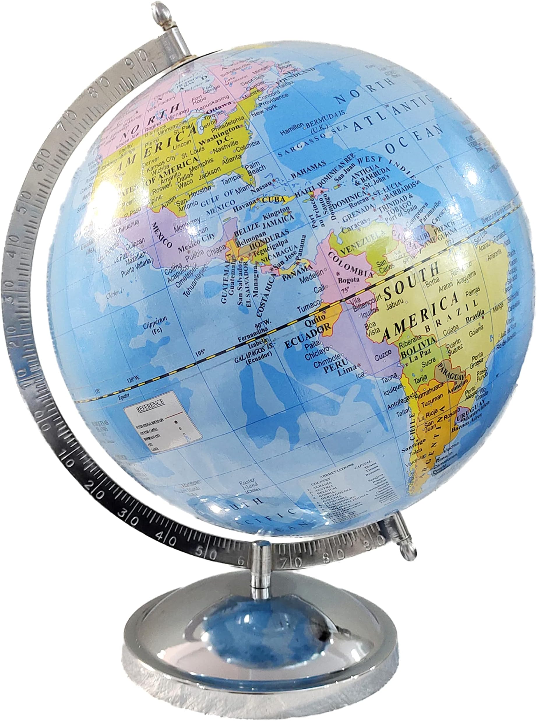 GeoKraft Educational 10 inch Diameter,13 Inch Height Political Metal Base STEM Globe for Kids, Office Decor Birthday Gift (Blue)