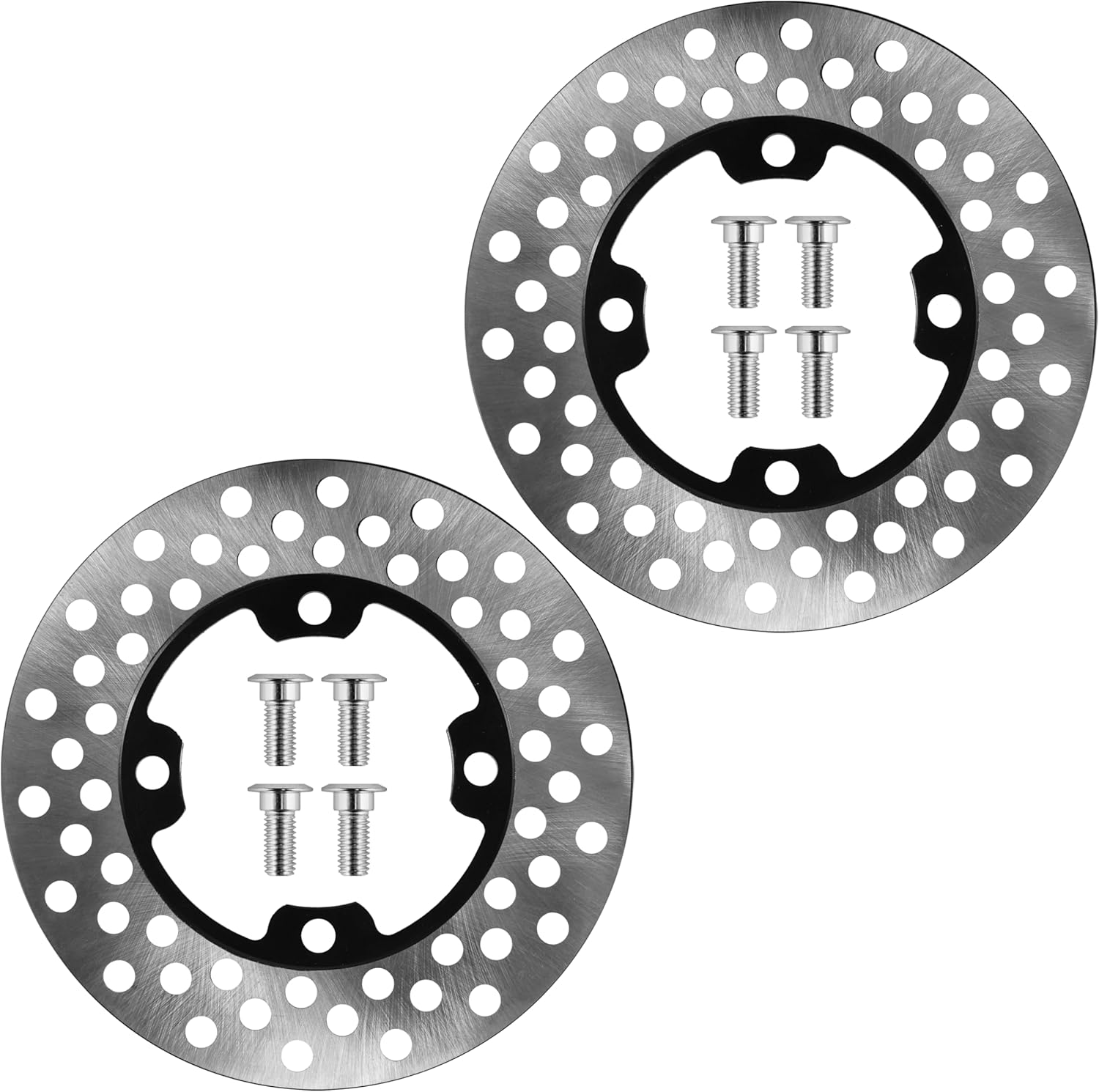 Caltric 2 Front Brake Disc Rotor with Bolt Compatible with Yamaha Grizzly 450 YFM450FG 4X4 2007 2008-2014