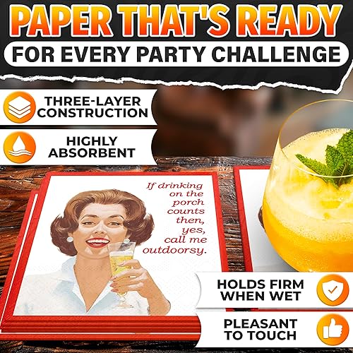 Miniatura 3 de LIBERHAUS Call Me Outdoorsy Servilletas de cóctel, 5 x 5 pulgadas, multicolor