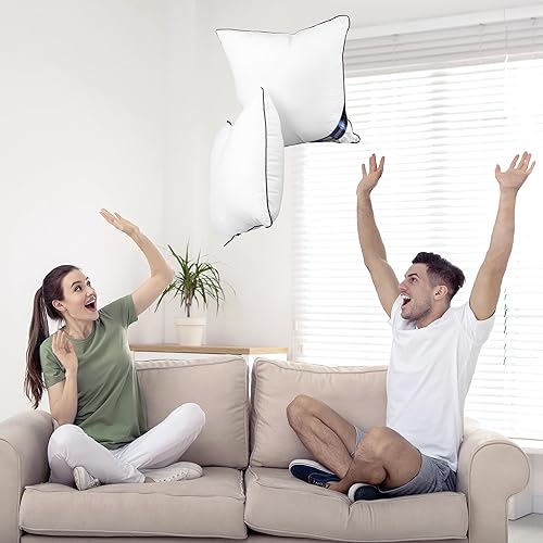 Miniatura 4 de Utopia Bedding Juego de 4 cojines decorativos de 12 x 20 pulgadas, para sofá, cama, sofá, funda de cojín (4 unidades, color blanco)