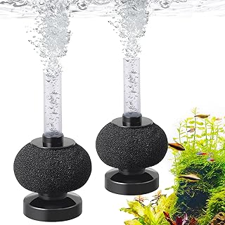 HITOP 2 Pack Aquarium Bio Sponge Filter: Diameter 2.5in Mini Air-Powered Fish Tank Filter, Quiet Small Sponge Filter for up to 15gallon Fish Tank, Betta Tank, Shrimp Tank, Fry Tank, Breeding