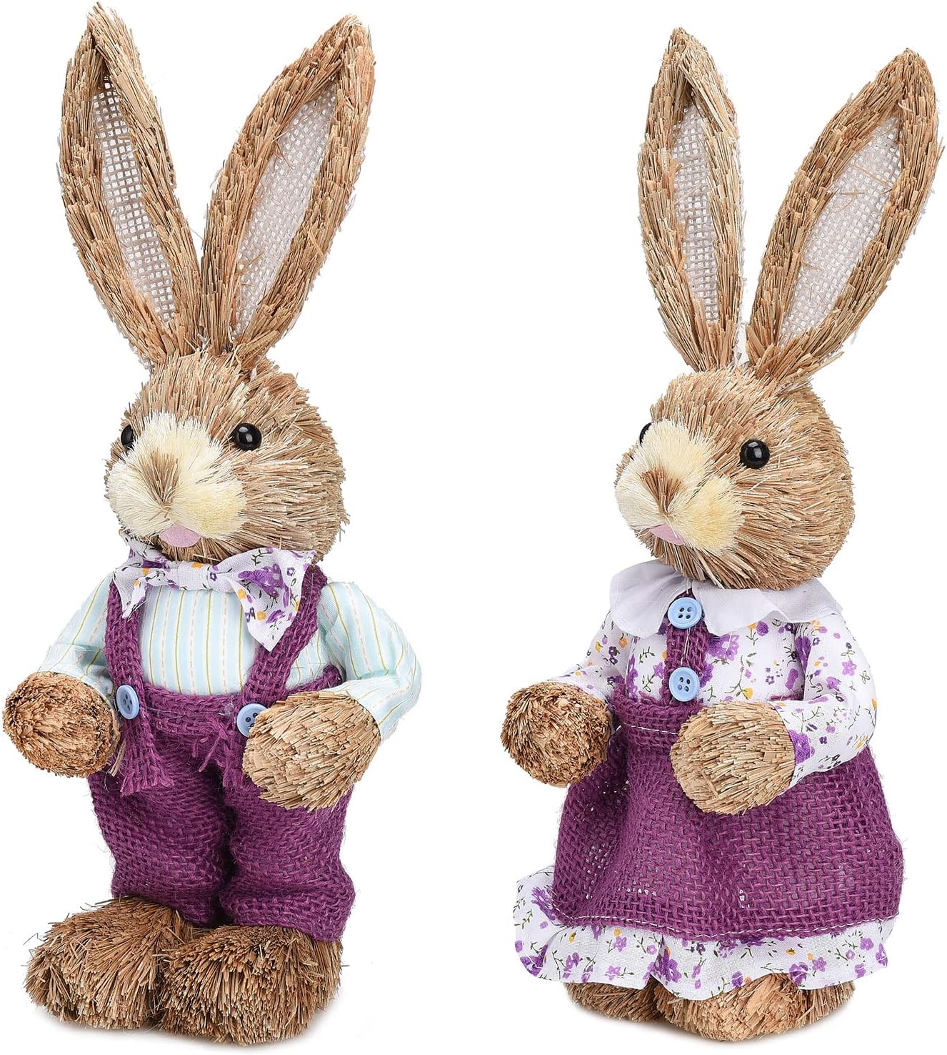 Amazon.com: LSFYYDS 2Pcs Easter Straw Bunny,Couple Standing Bunny ...