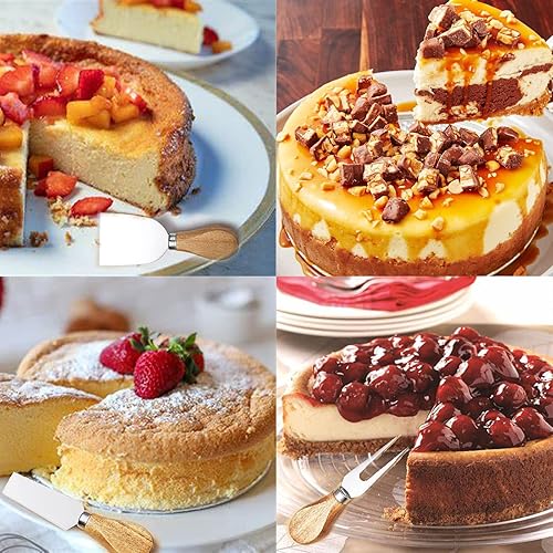 Miniatura 4 de Juego de cuchillos de queso, colección de cuchillos de queso de acero inoxidable de 6 piezas con cortador de queso, tenedor de queso, cuchillo para