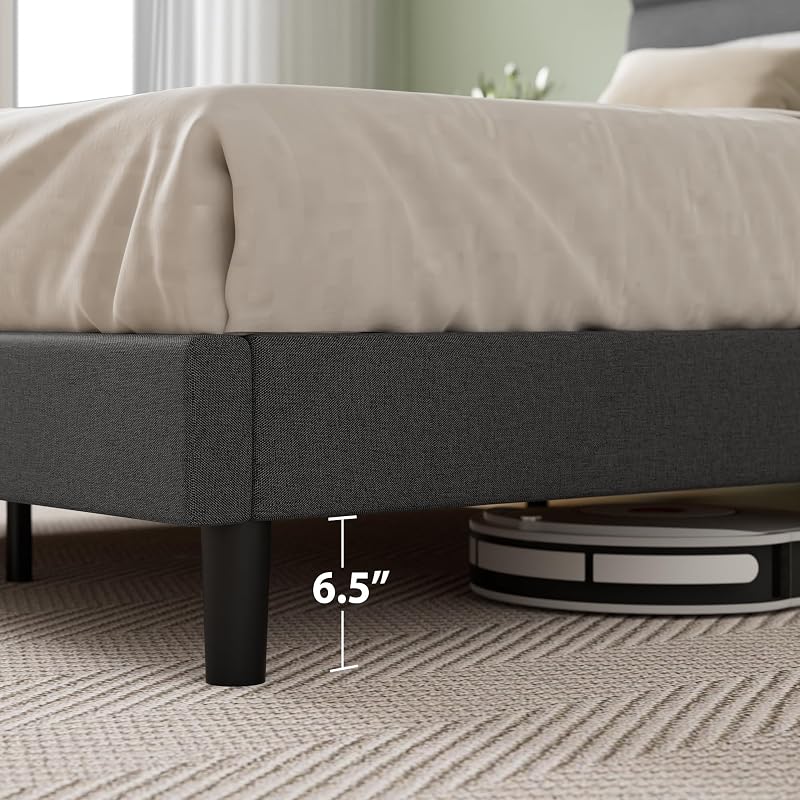 Zinus Piper Upholstered Platform Bed with Paneled Headboard, Queen image 3