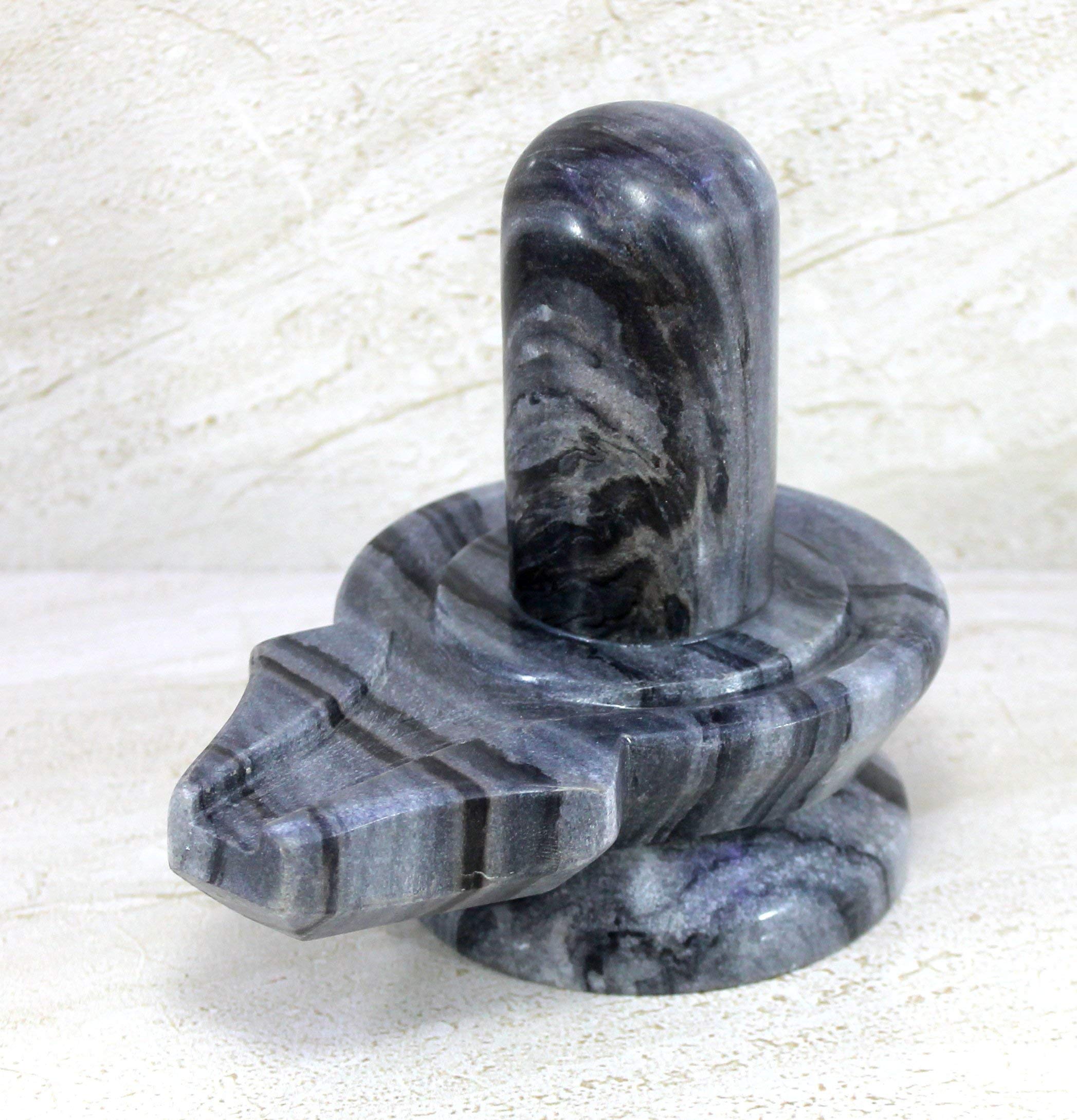 N_A Shiva Shiv lingam shivling Natraj Hindu Lord Idol Figurine Shiva|Design Big Size (5.25") Grey/Black Natural Stone Shiva Lingam Shiv Ling Idol Murti for Daily Pooja Purpose