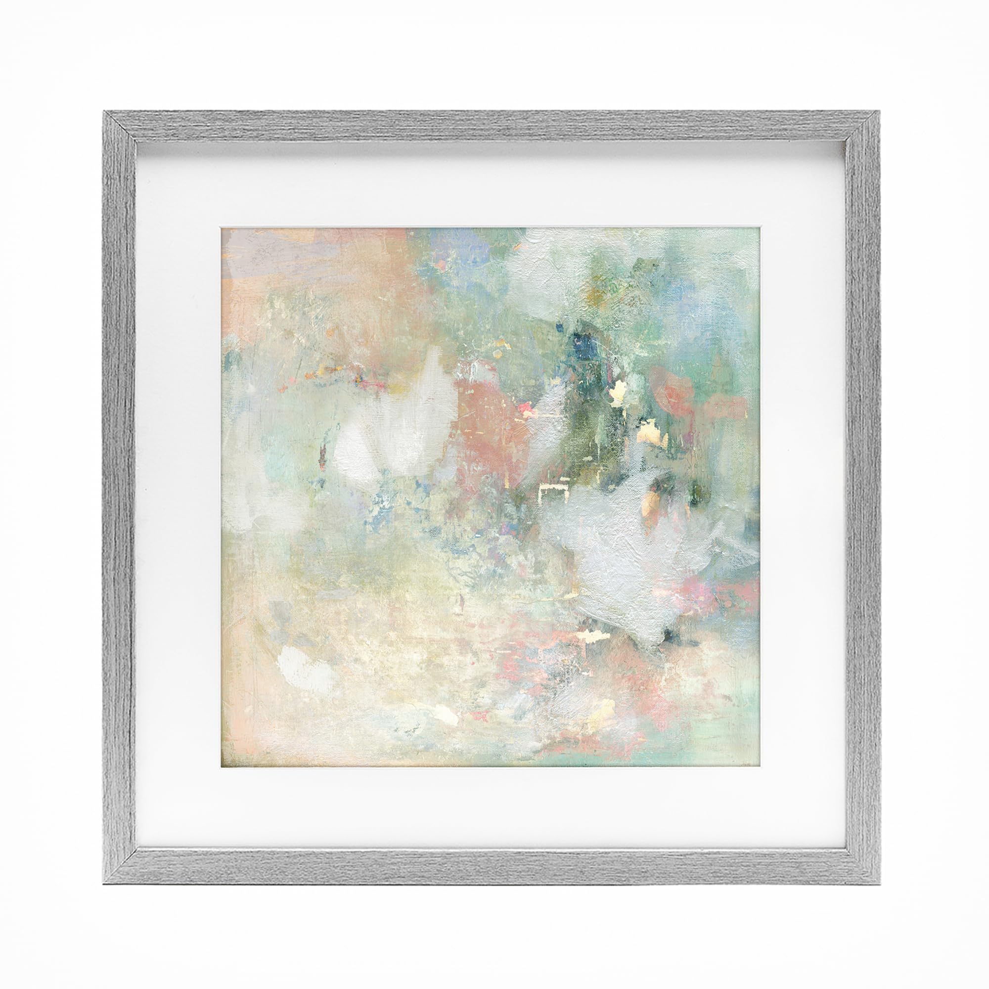 Stupell Industries Farmhouse Gray (Textured) Abstract Brushstroke Harmony, 16 X 16 Inch Framed Print Under Glass