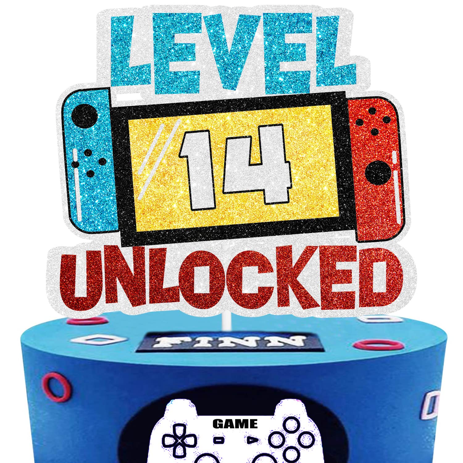 New Level Unlocked バースデーセット Amazon.com: Level 14th Unlocked Cake Topper - Electronic Games