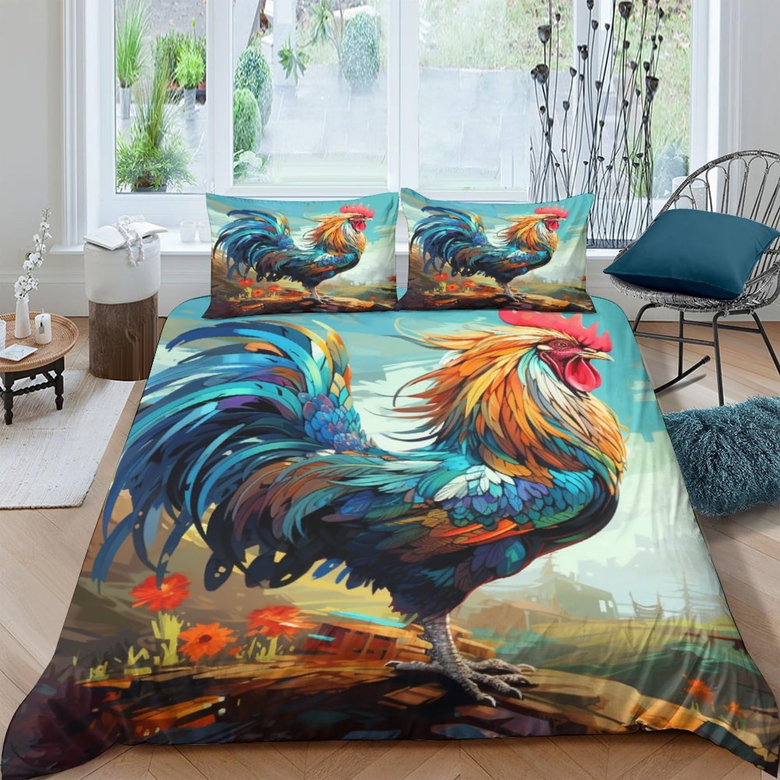 Parure de lit 3 pièces avec fermeture éclair pour chambre parentale