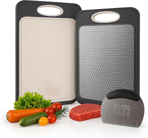 Miniatura 8 de PurpleDove Juego de tablas de cortar de doble cara [grande] Tablas de cortar de acero inoxidable SS304 | Resistente a las manchas, no porosas |