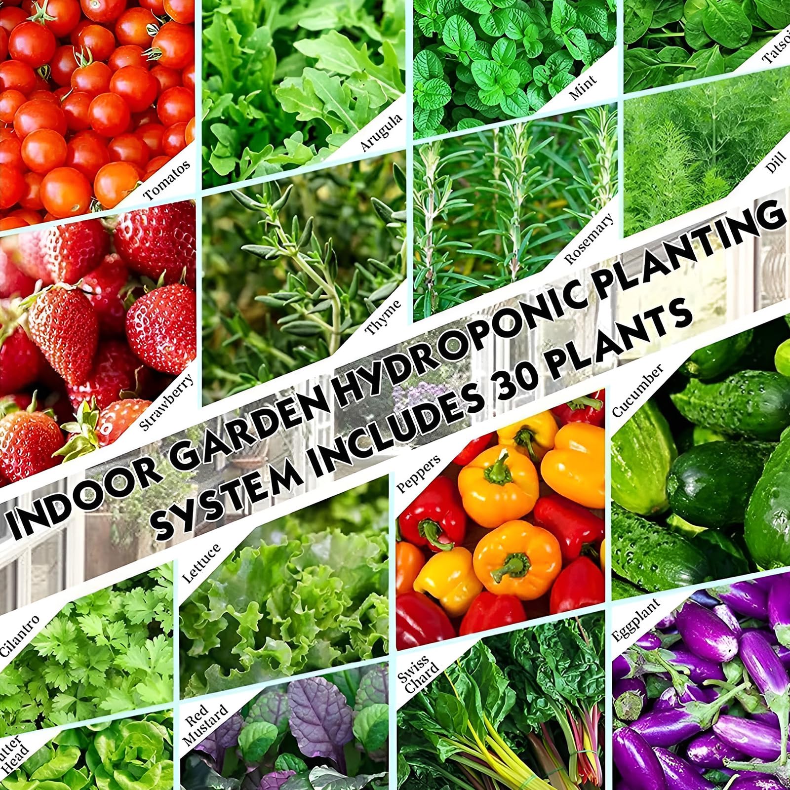Sistema de cultivo vertical hidropónico, kit hidropónico de PVC de grado alimenticio para jardinería interior y exterior, 30 agujeros para lechuga, hierbas y verduras