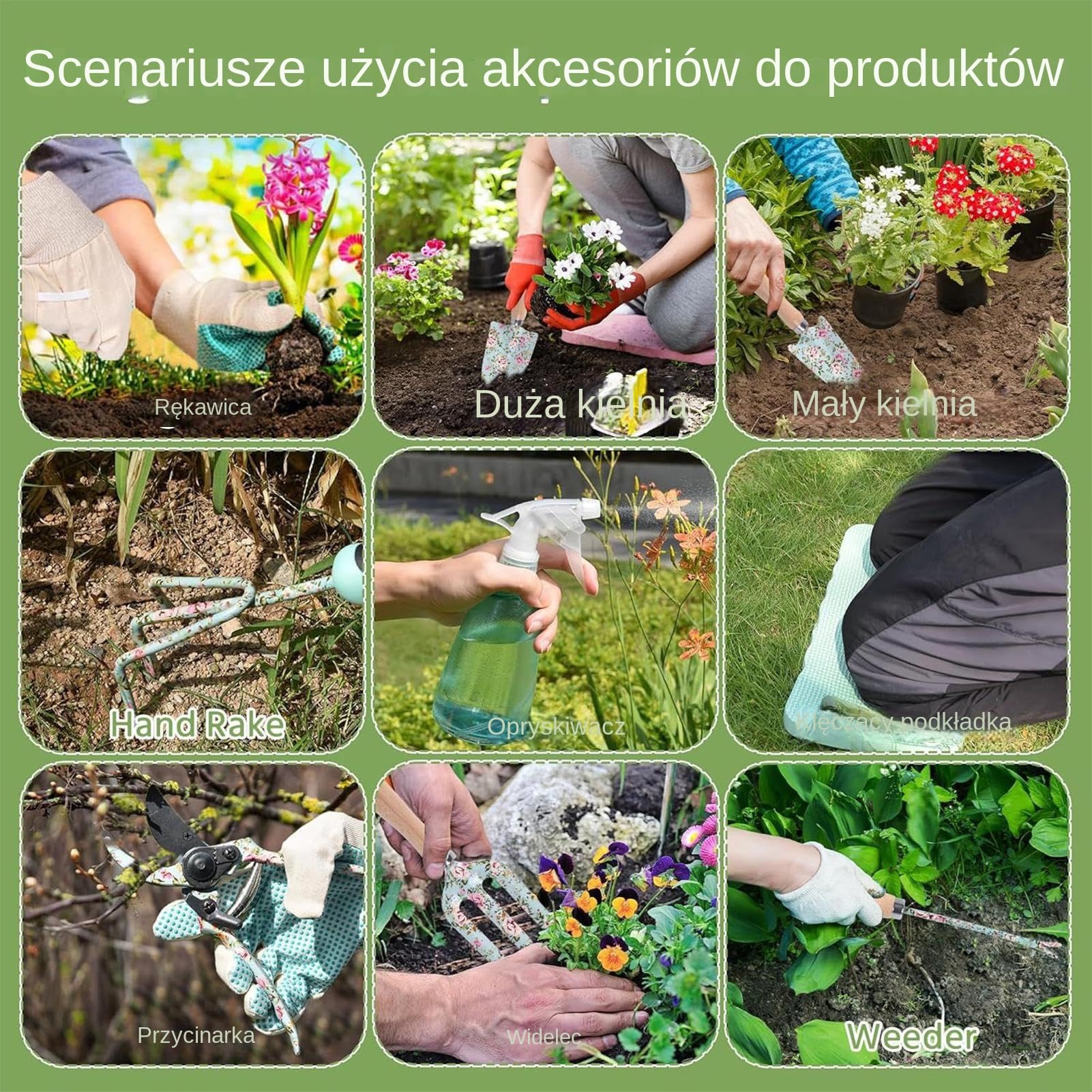 Zestaw ? ogrodniczych, kwiatowy wzór z grabiami do organizera, odporne na rdz? uniwersalne ?dzie ogrodowe, idealne dla ogrodnika podwórko dla mamy Kwiat na zewn?trz kwietnik Przycinanie w d