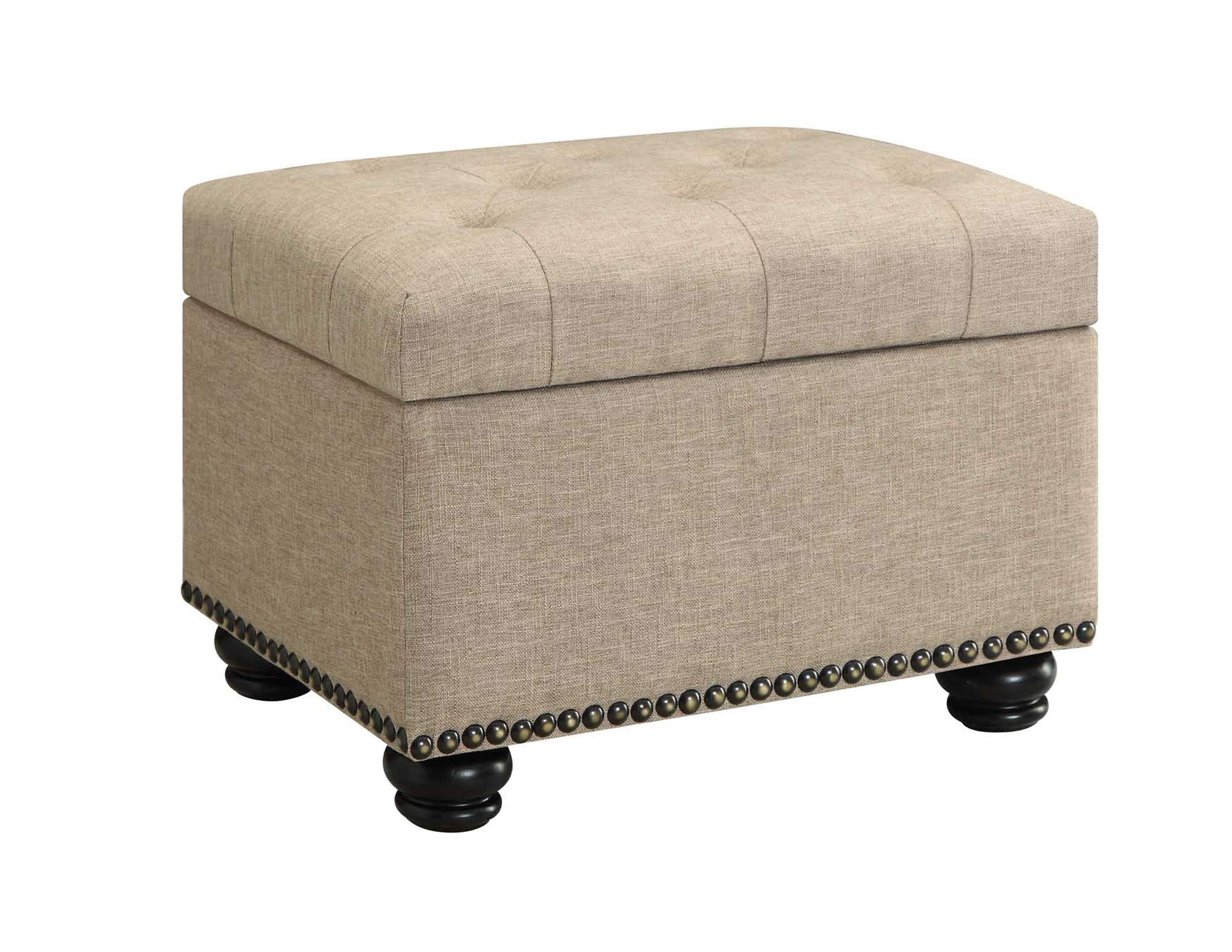 Convenience ConceptsDesigns4Comfort Storage Ottoman, Tan