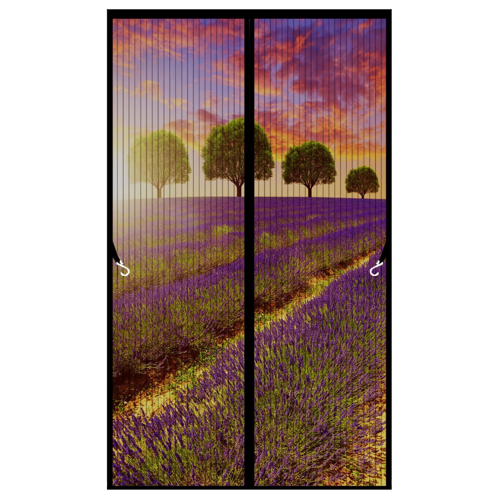 Moustiquaire pour porte-fenêtre 185x190 cm à maille ultra-fine noire sans perçage