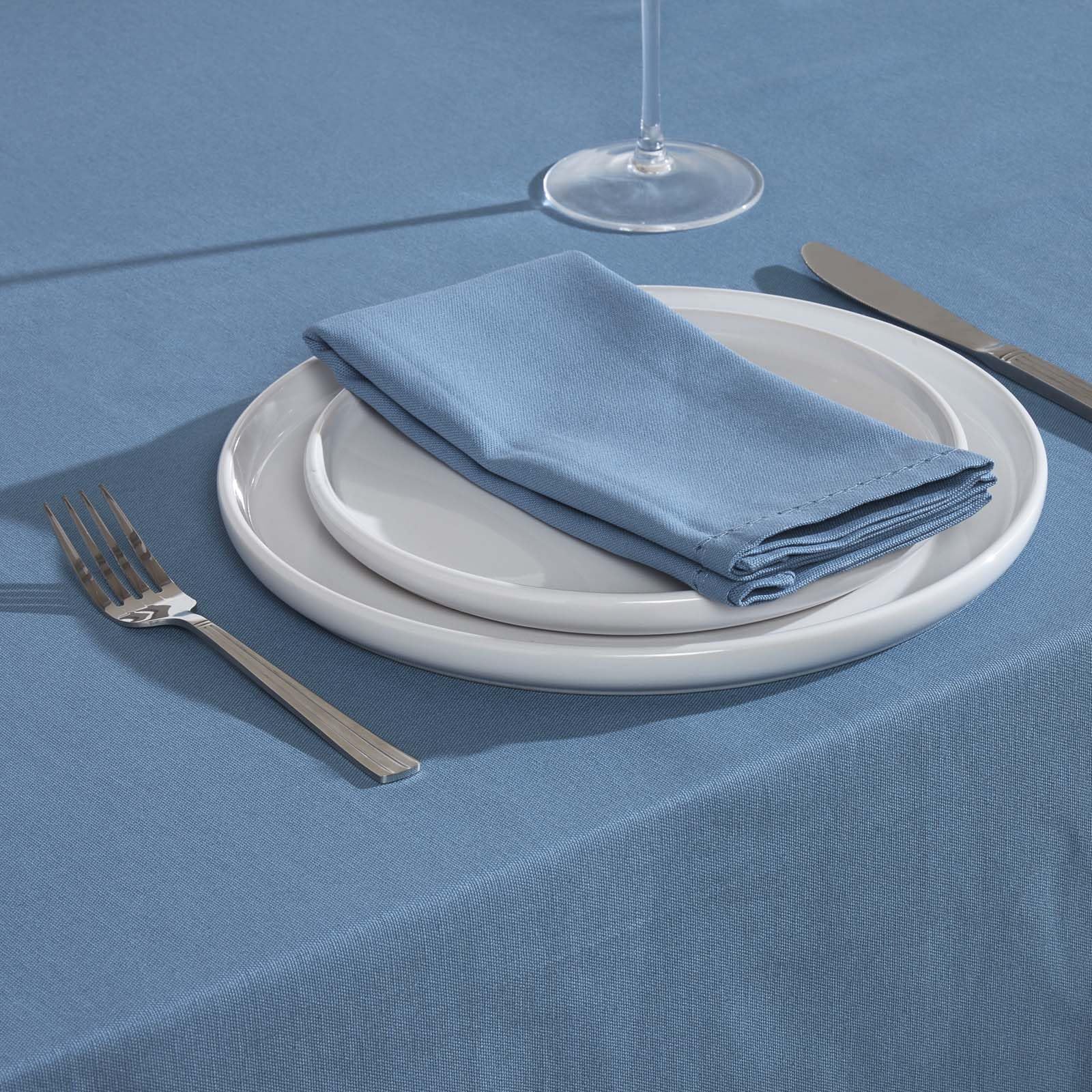 Homescapes Tovaglia rettangolare in cotone blu - 137 x 178 cm