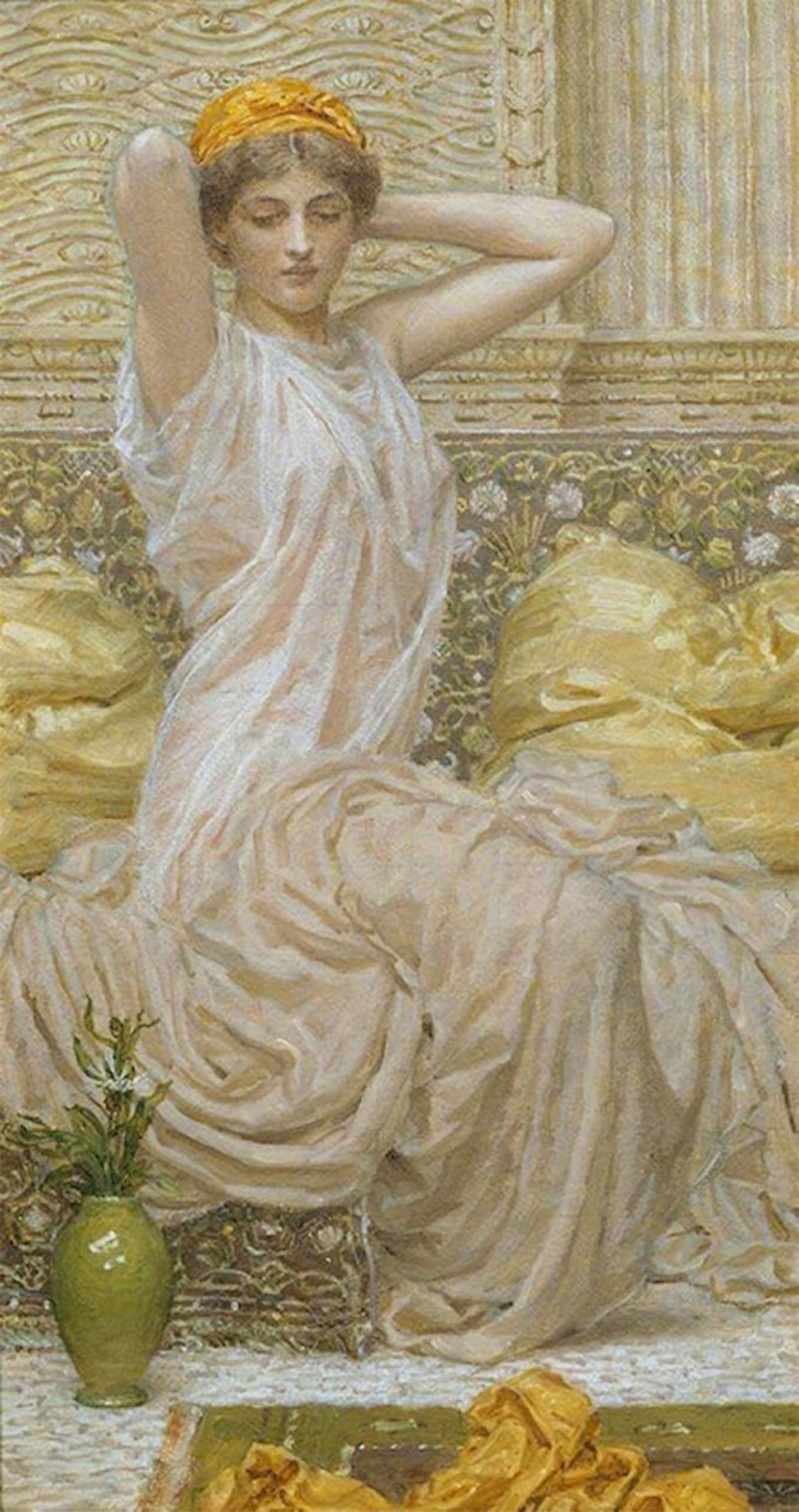 RZHRHJES Famous Painting Poster Art Canvas Print Retro Picture la Toilette Albert Moore Poster Wall Art for Office Decor 60x90cm