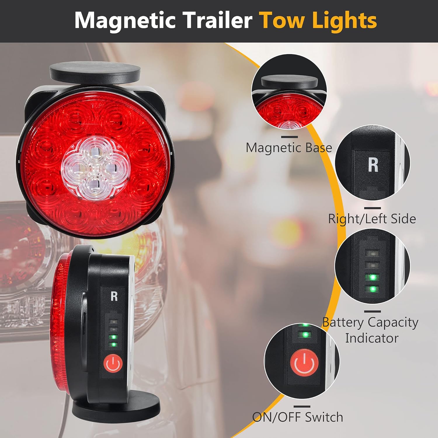 Lowest Price Oyviny Wireless Trailer Lights Kit Magnetic Rechargeable Trailer LED Lights for Utility Trailer, RV, Camper, Boat Trailer, Truck, Turn Signal Tail Light Kit with 7 Way RV Connector One-Day Sale: Up to 60% Off Oyviny Wireless Trailer Lights Kit Magnetic Rechargeable Trailer LED Lights for Utility Trailer, RV, Camper, Boat Trailer, Truck, Turn Signal Tail Light Kit with 7 Way RV Connector