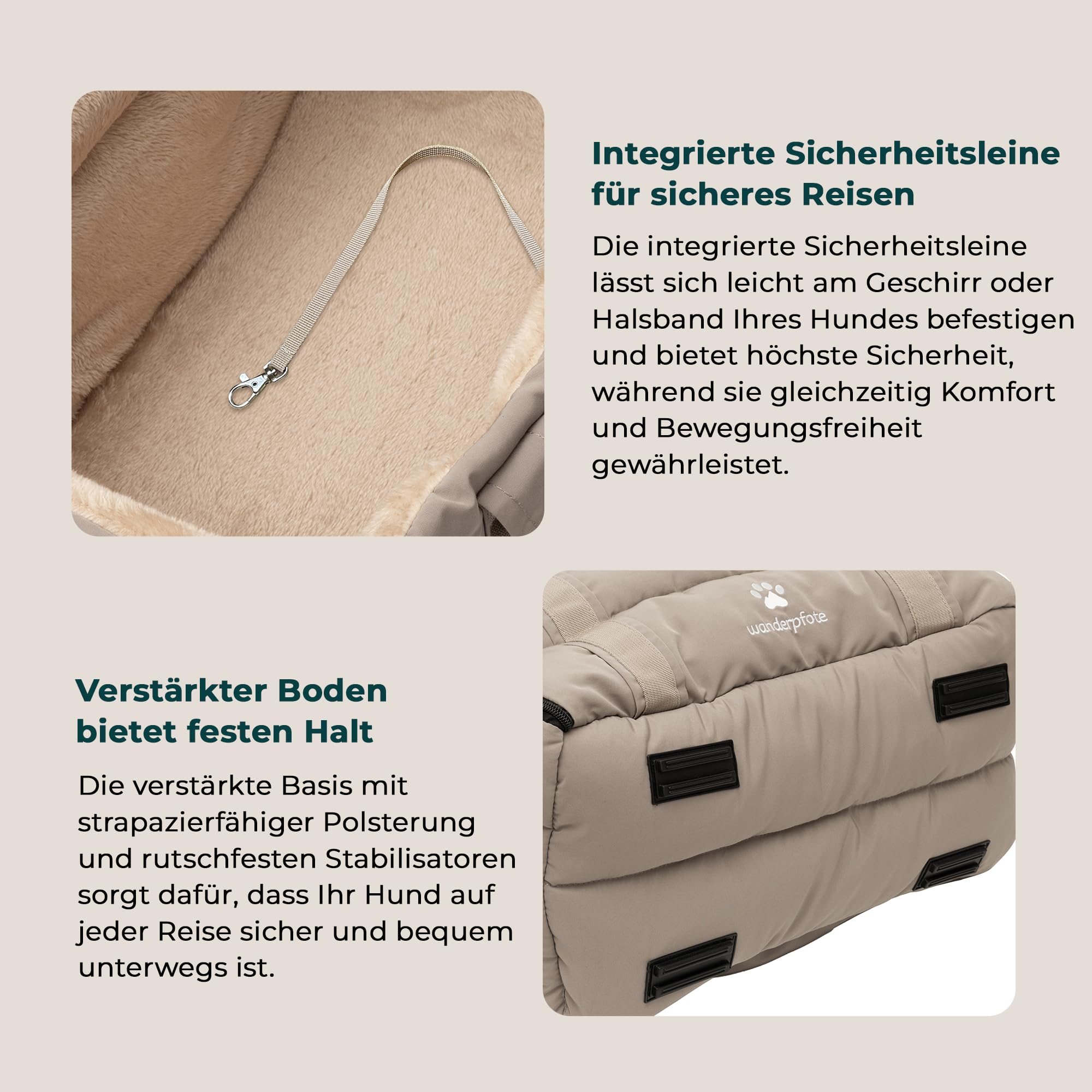 Hundetragetasche – Hundetasche & Tragetasche Hund, Hunde Tragetasche bis 10kg, leichte Transporttasche Hund als Bequeme Umhängetasche für Reisen (Grau, L)