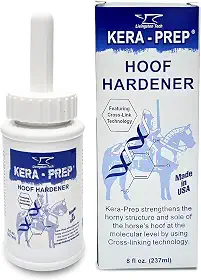 Endurecedor de casco Kera Prep para cavalos – Cuidados direcionados para cascos para reforçar a estrutura do casco no nível molecular – Repele a umidade, restaura a elasticidade e prepara o selante